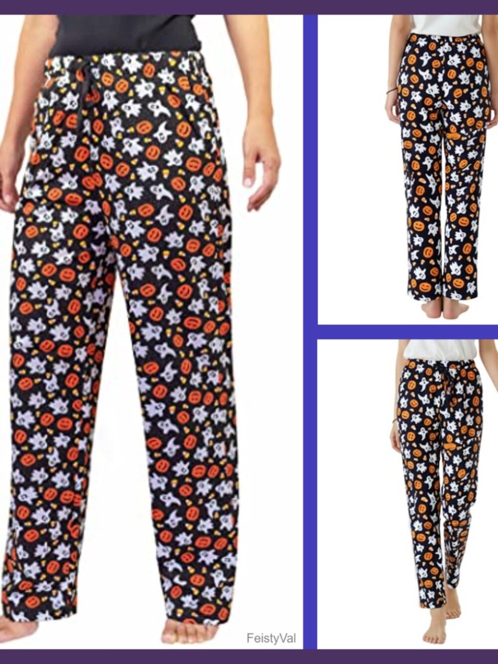 Unisex Halloween Pajama Pants Milk Silk Spandex Loose Fit Drawstring